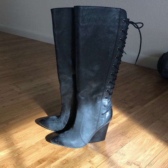 tall wedge heel boots